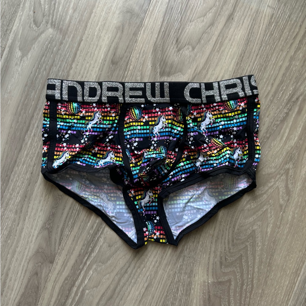 Andrew Christian | Unicorn Trunk Black/ SilverSparkle w/ Almost Naked (X-Small)
